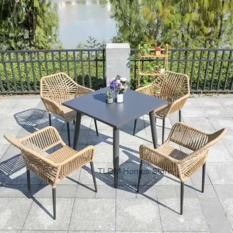 

Rattan Furniture Table Outdoor And Chair Modern Three-piece Suit Combination Villa Courtyard Balcony Garden Terrace Rattan Chair