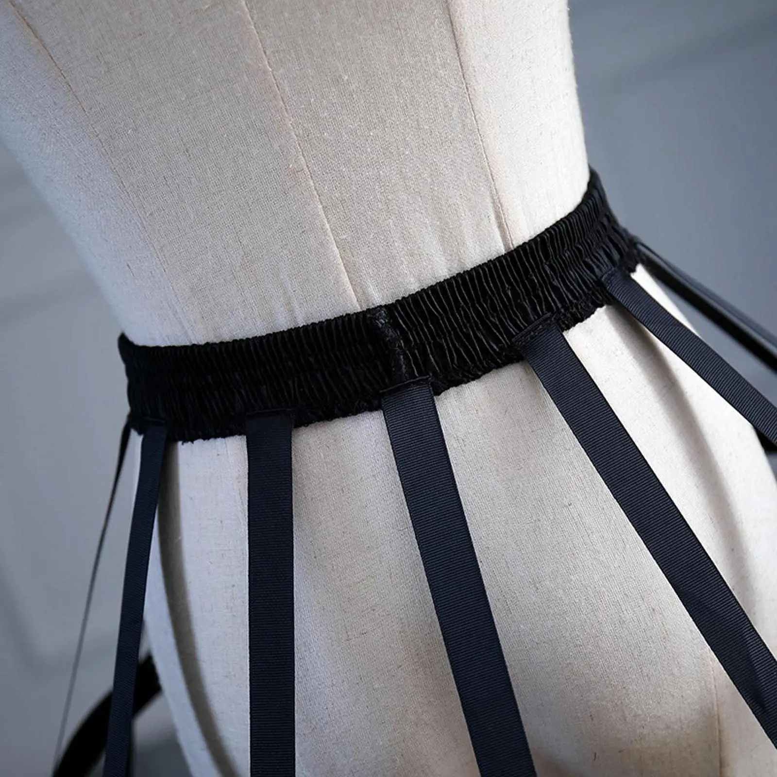 Women's Cage Hoop Skirt Petticoat Five Hoop Pannier Underskirt Bustle Crinoline Dress for Wedding Costume