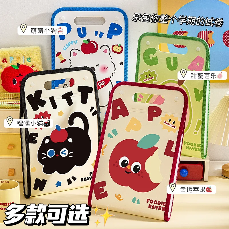 

A4 Handled File Folder Exam Paper Bag Multi-Layer High-Capacity Portable Accordion Folder Specialized Paper Organizer Bag