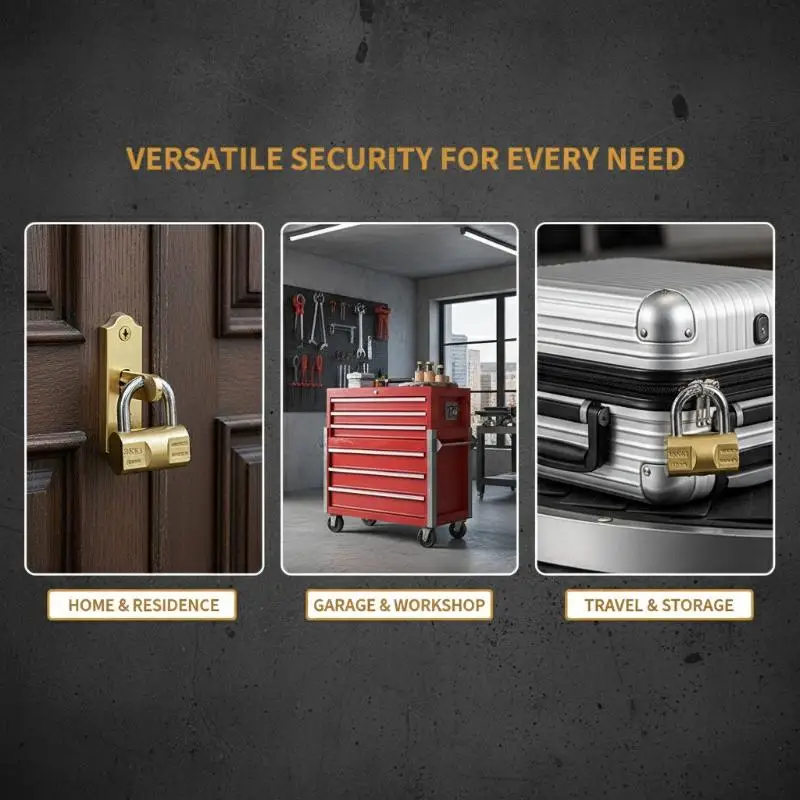 Padlock Small Locks For Luggage Case Locker Home Improvement Hardware 30mm-80mm Include 3Keys