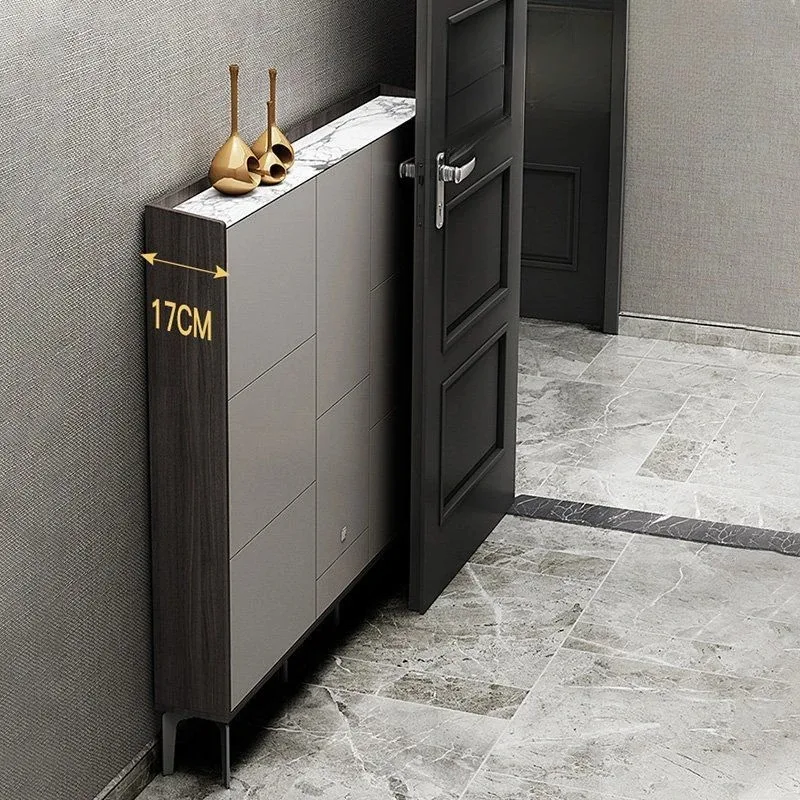 Ultra-thin and Luxurious Shoe Cabinet in The Living Room Home Entrance 17cm Large Capacity Against Simple Modern Small Wall Door