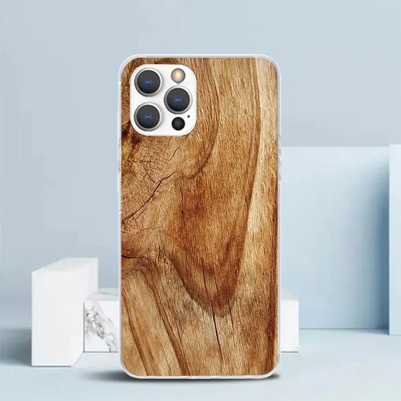 Wood Wooden Pattern Phone Case For IPhone 16 15 14 13 12 11 Pro Max Mini XR XS X 7 Plus 8 + SE 2020 Soft TPU Back Cover