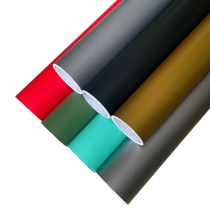 

Black Matte Car Wrap Vinyl Roll with Air Release Silver Grey Green Red Matt Vinyl Film Self Adhesive Decal