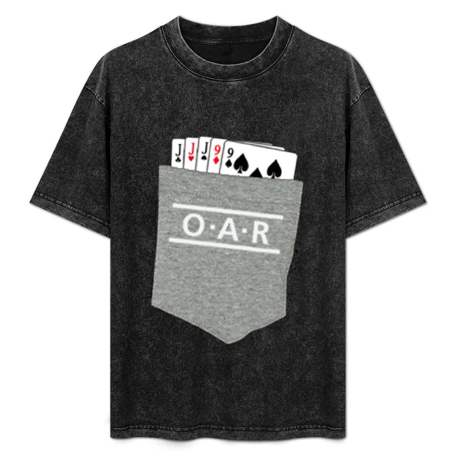 oar-バンドポーカーポケットtシャツ-カジュアルベーシックストリートスタイルtシャツ