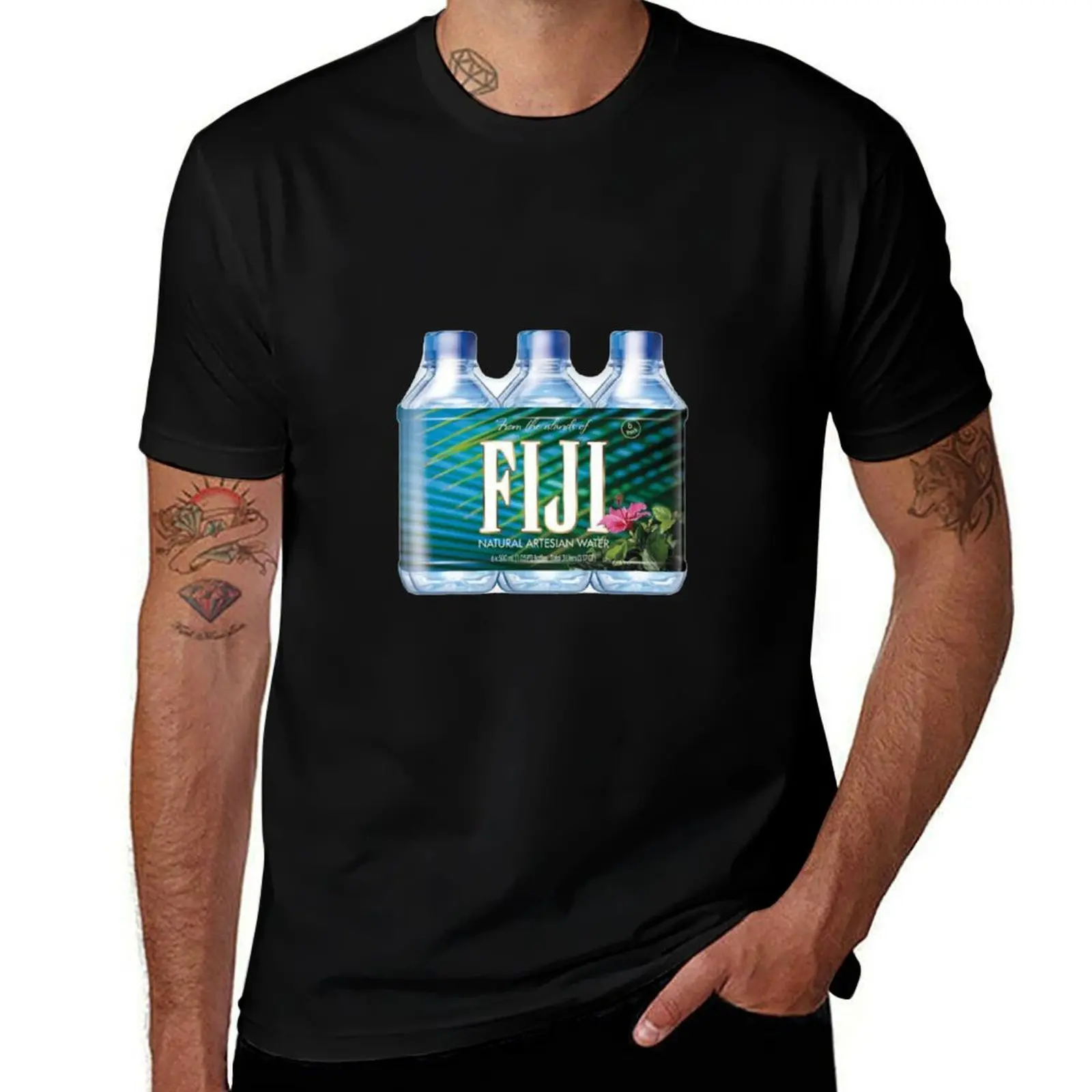Футболка FIJI WATER SIXPACK, простая повседневная футболка с короткими рукавами