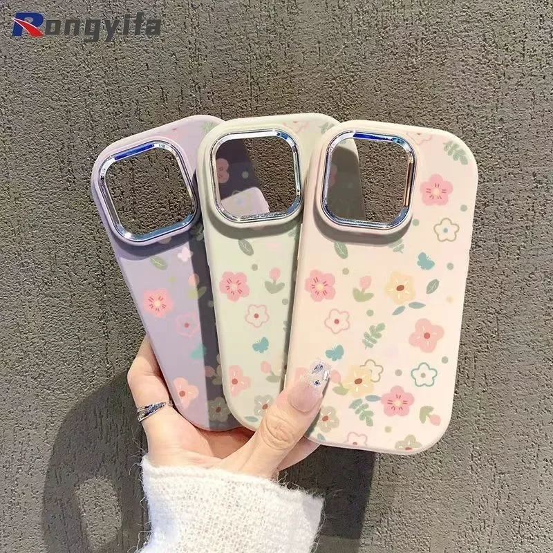 Korean Vintage Floral Casing For Vivo V30 5G V29 V27 V25 Pro V27E V23 V21 V21S V20 Pro Y77 5G Stereo Wave Macaron Dopamine Cover