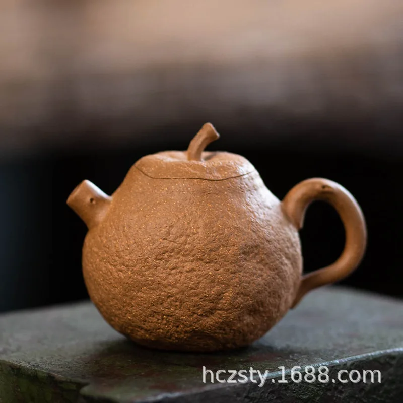 Yixing Zisha Pot Bionic Orange Pot Downhill Mud Kung Fu Tea Set Household Sketch Thin Tyre Brewing Teapot 100m