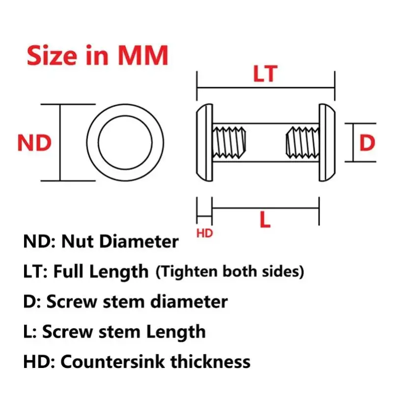 10 set/lotto 416 Materiale In Acciaio Inox Manico del Coltello FAI DA TE Che Fanno M4 Filettatura Paia Viti di Bloccaggio Rivetto Chiodo di Fissaggio Bullone Pivot