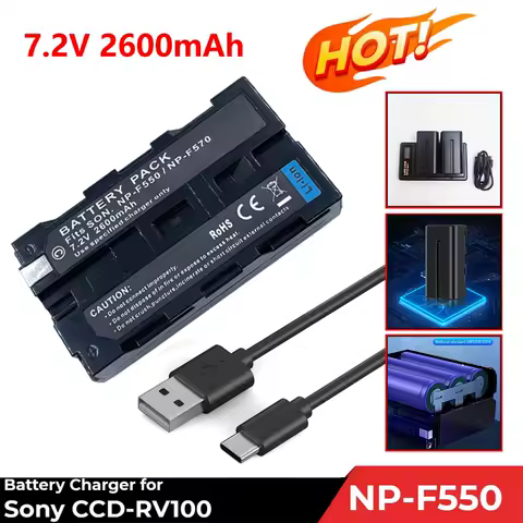 2600mAh 7.2V NP-F570 NP-F550 NP F550 F570 F530 Light Battery for Sony F730 Yongnuo Viltrox Video LED Light usb LED Dual Charger