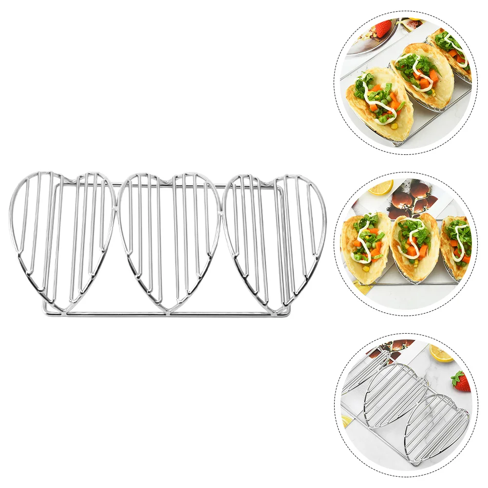 Crepe Stand Baking Food Rack Desktop Burritos Corn Tortillas Stainless Steel Metal Taco Holder Home Holders