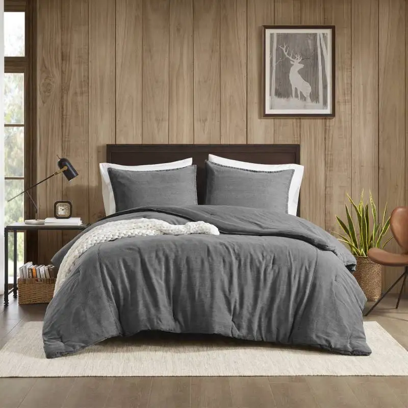 

3PCS King/Cal King Twill Washed Comforter Set