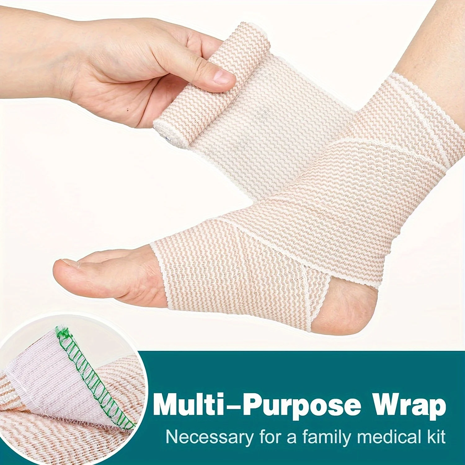 24 Rolls Self-Closure Elastic Bandage Wrap with Touch Closure, Latex-Free Compression Wrap for Legs Ankle Knee Wrist Arm Tummy
