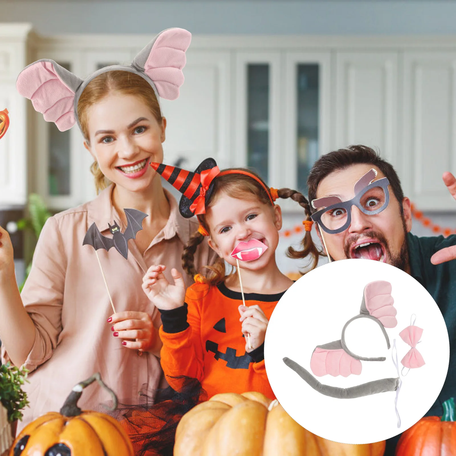 

Elephant Ears Tail Adult Costume Accessories Women Cartoon Animal Cosplay Dress up Headbands Prom Party Role Play Festive