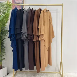 2 Piece Abayas Muslim Clothing Modest Khimar Burqa Robe Women Prayer Garment Islam Dress Set Turkish Kaftan Hijab Dubai Abaya