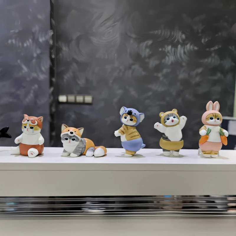

In Stock Mofusand Cute Cat Wearing Rabbit Cover Blind Box Handmade Action Figure Toys Desktop Decoration Special Birthday Gifts
