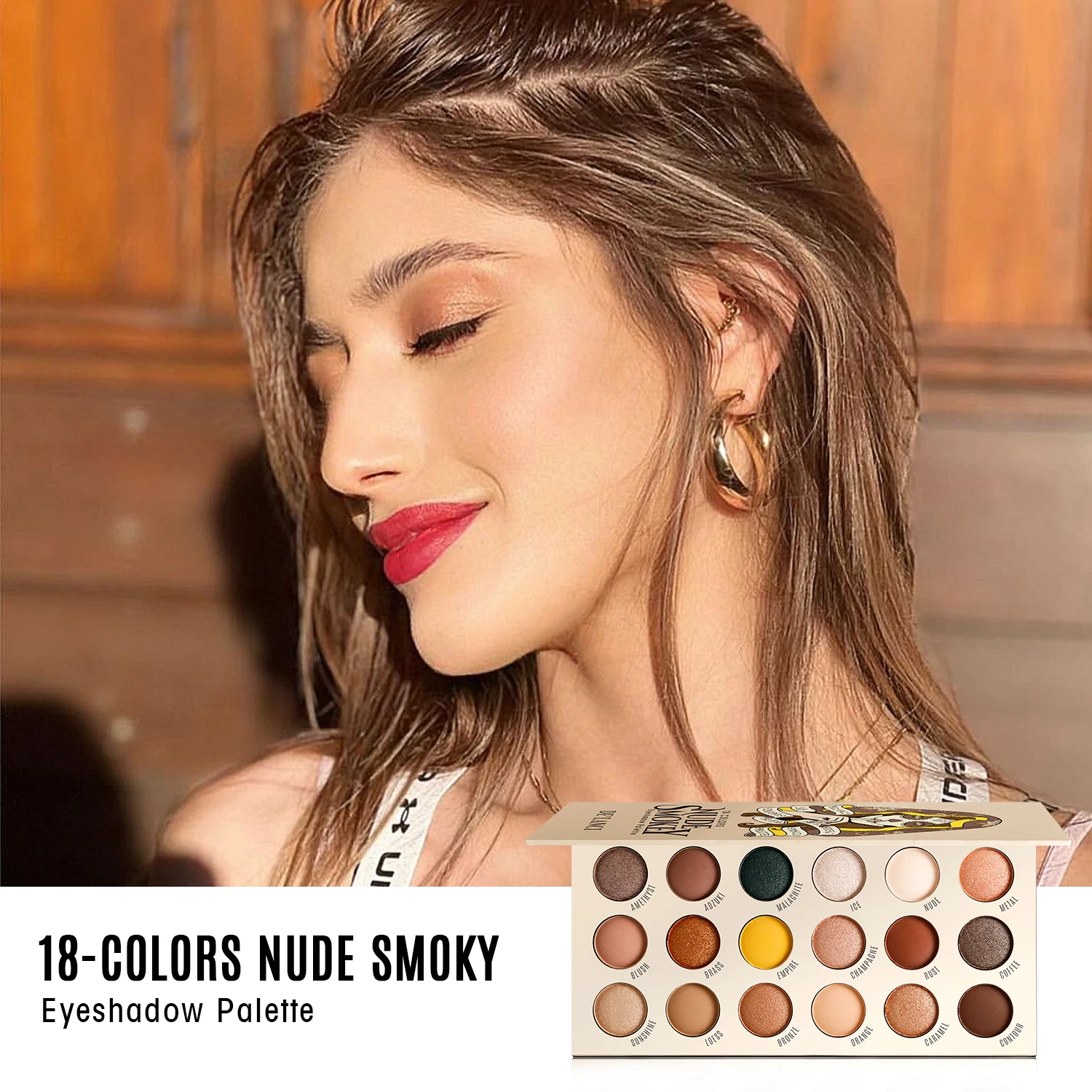 Nude Naked Eyeshadow Makeup Palette 18 Shade - Natural Brown Soft Makeup Looking,High Pigment Matte Shimmer Eyeshadows,Elegant