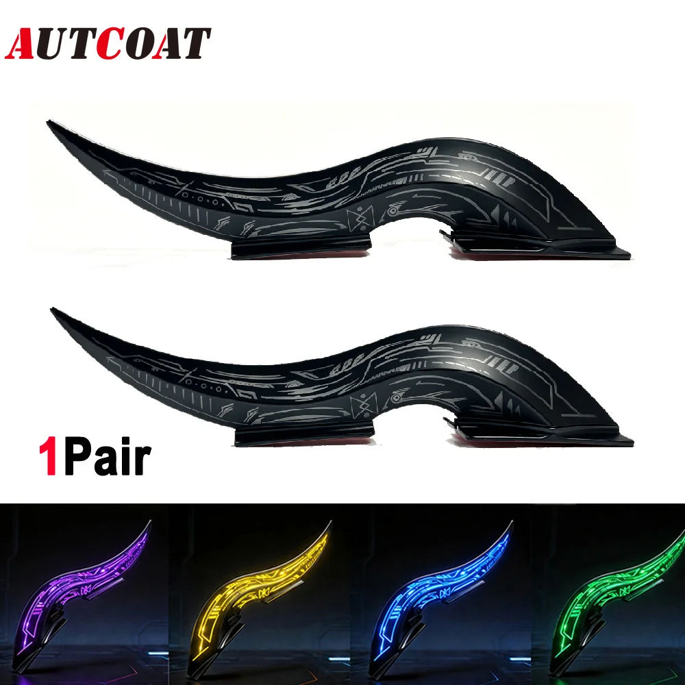 

1Pair 32 LED Light Modes Dragon Horn Car Roof Fins, Touch Dimmable Auto Decoration, Universal Car Exterior Accessory