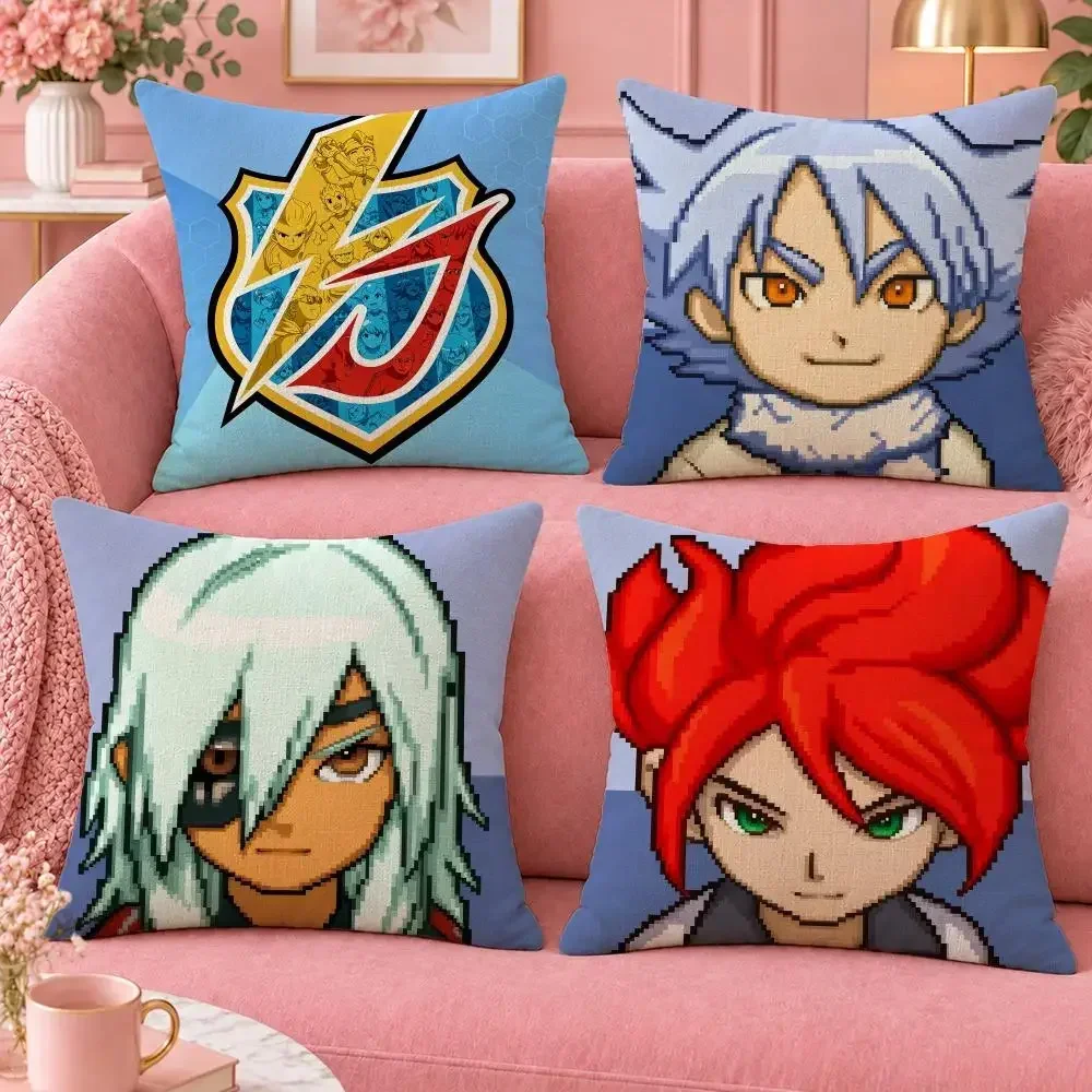 Soccer Action Inazuma Eleven Cushion Cover Cute Cartoon Throw Pillow Cover Soft Plush Cushion Cover Sofa Bedroom Home Decor