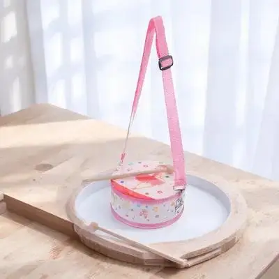 

Деревянный двусторонний барабан в мультяшном стиле, детский развивающий музыкальный напольный инструмент, ручной барабан для раннего обучения, перкуссионная музыка