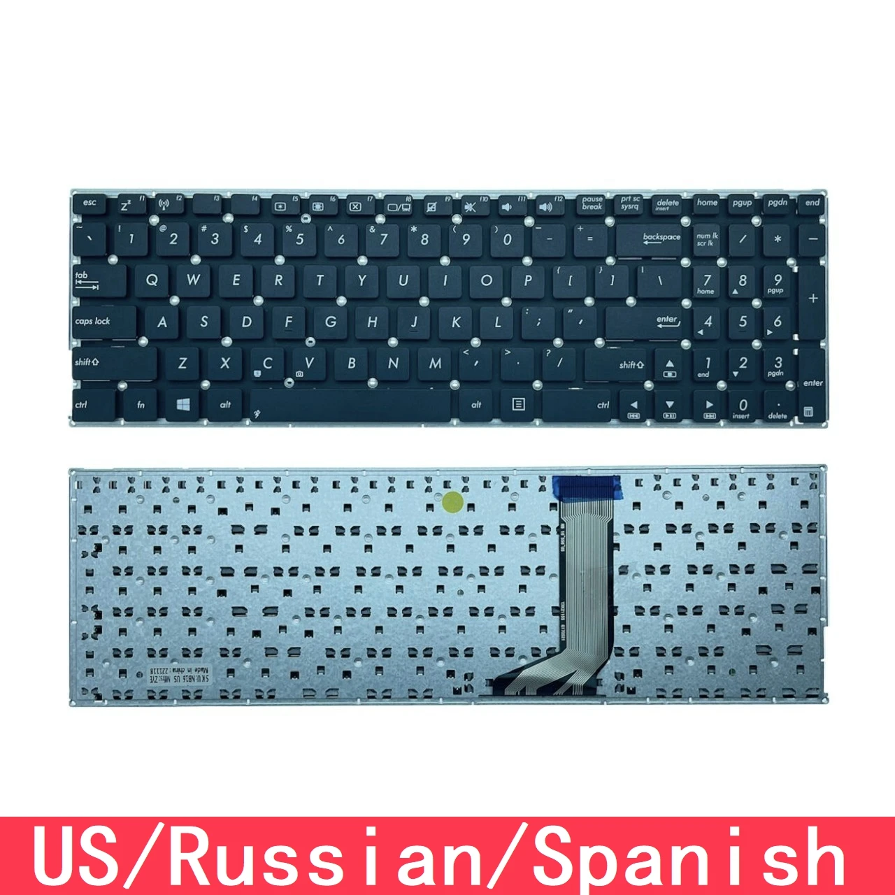 For ASUS X556 X556U X556UA X556UB X556UF X556UJ X556UQ X556UR X556UV Laptop Keyboard Replacement US Russian Spanish