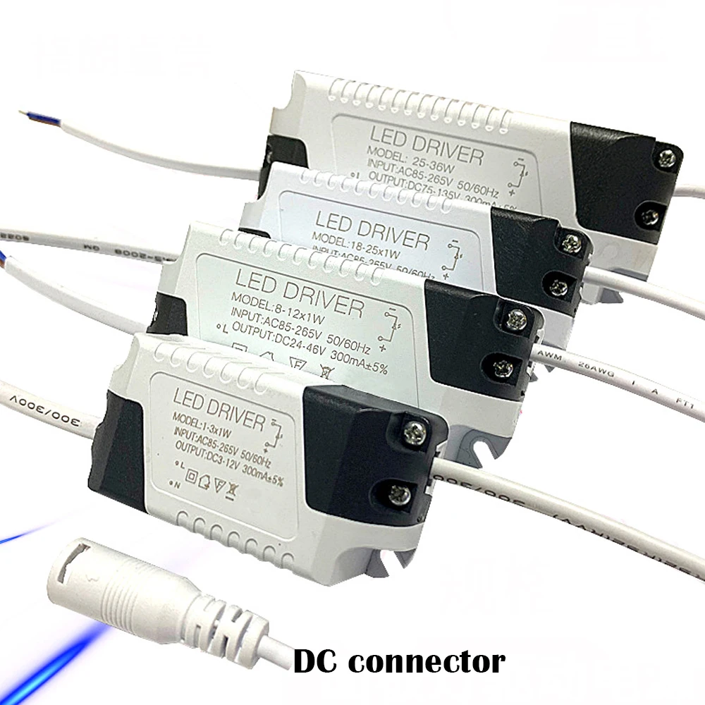 

LED Driver 1-3W 4-7W 8-12W 18-25W 25-36W Lighting Transformer Power Supply Adapter For Panel Lamp Driver AC 85-265V 300mA