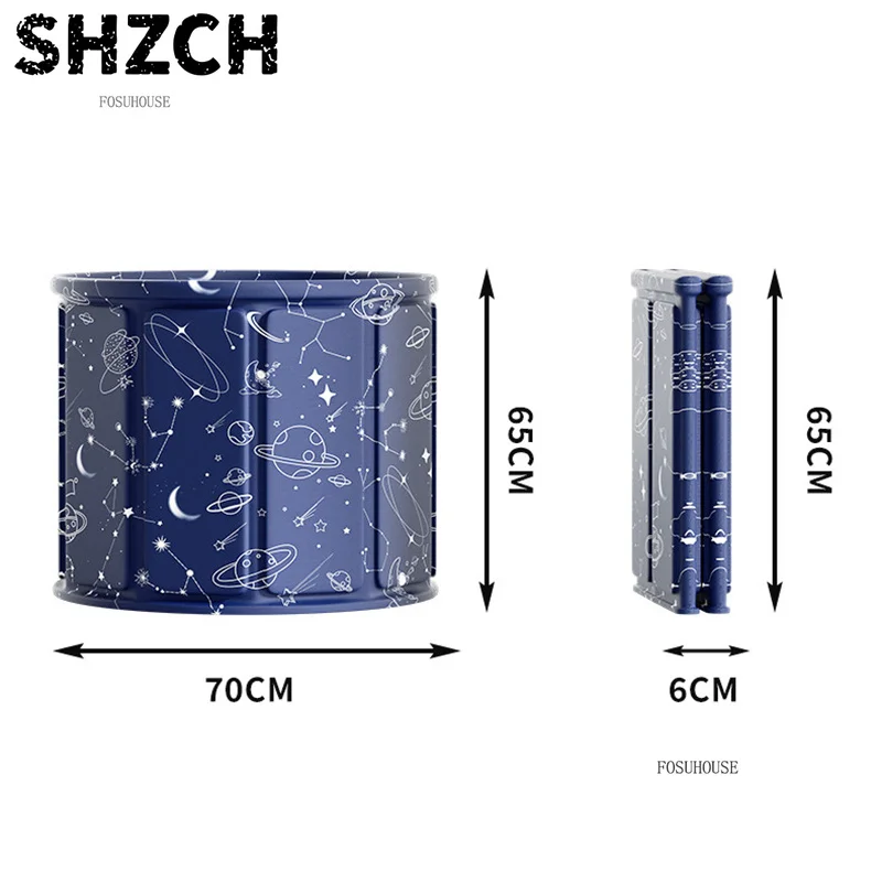 Lazy Small Apartment Whole Body Spa Bathtubs Adult Foldable Bath Bucket Household Round Bath Tub Multifunctional Bathroom Bidet
