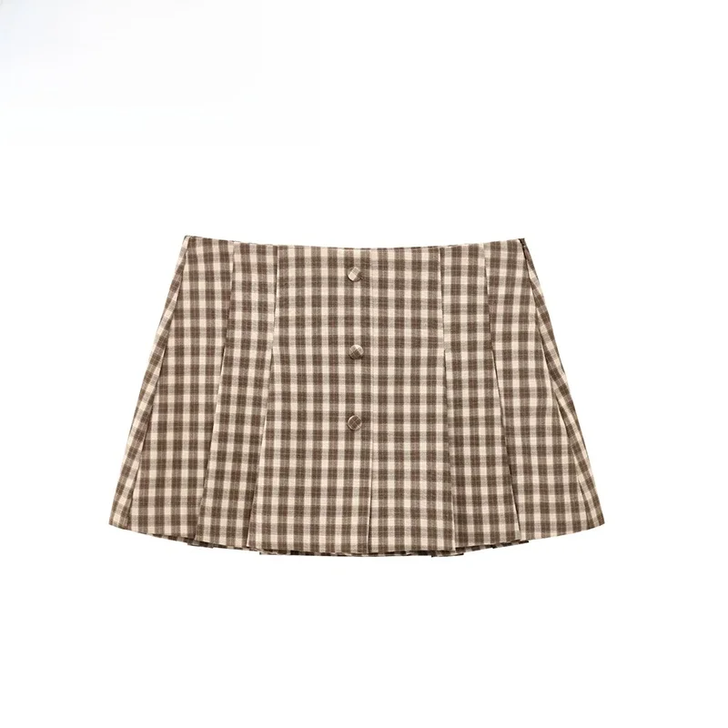 

ZBZA Весенняя новая женская модная дизайнерская клетчатая юбка, брюки из полиэфирного волокна, обычные тонкие брюки для поездок на работу, 8-24 лет