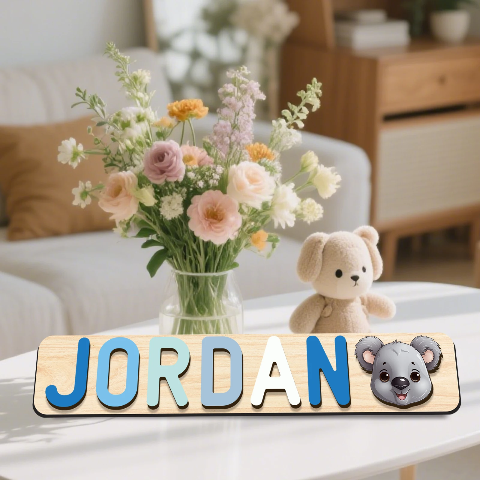 1pc Custom Wooden Name Puzzle, Personalized Early Learning Toy, Montessori-Inspired, Perfect for Birthday and Holiday Gifts