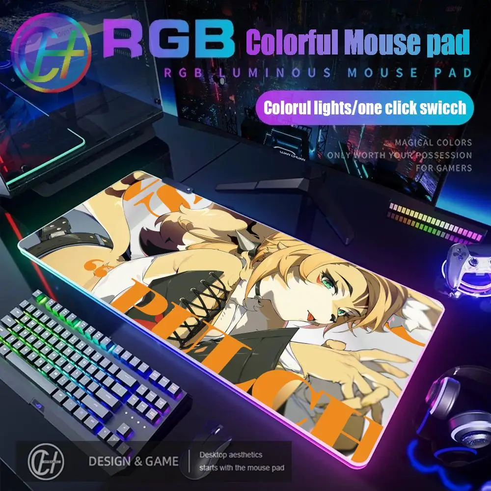 

Коврик для мыши Zenless Zone Zero RGB Gaming ZZZ Pulchra Soldier 0, настольный коврик HD Gamer, большой светодиодный светильник XXL, коврики для мыши, ковер для ПК, компьютера