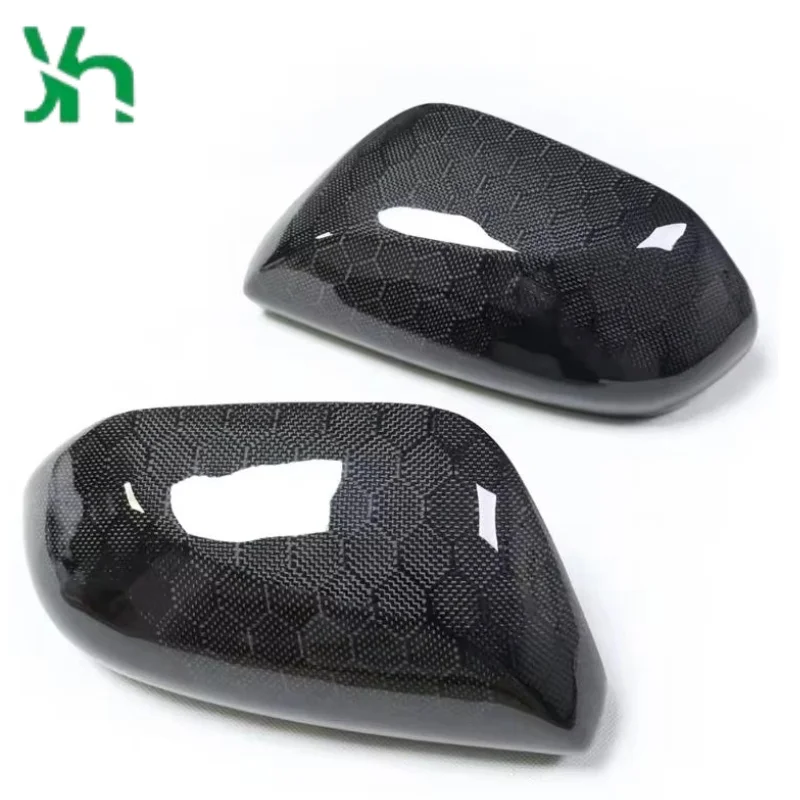 ل تسلا نوع 3 2016-2022 العسل ألياف الكربون مرآة الرؤية الخلفية غطاء الكربون الجاف الجانب الباب مرآة الرؤية الخلفية عصا الزخرفية #6