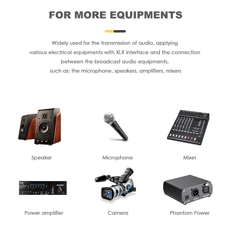 N11R XLR Cable Musical Microphone Sound Cable Plug Right Angle XLR Female To Male Cable 6 Feet