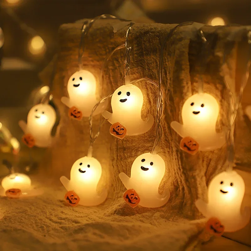 

Halloween Ghost Festival LED Lantern String Pumpkin Spider Skull Head Ghost Bat Bar Party Festival DIY Decoration 1.5/2/3/4.5/6m