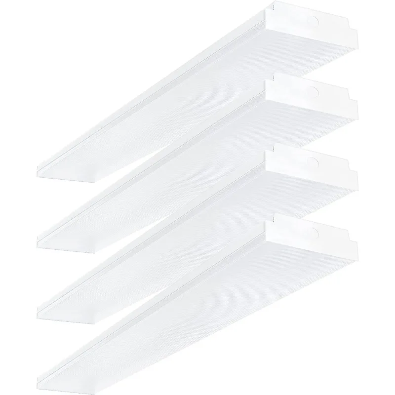 

POPULAR4FT LED Wraparound 40W Shop Lights for Garage, 4400lm, 5000K, 4 Foot Crystal LED Wrap Light, 48 Inch Integrated Linear St