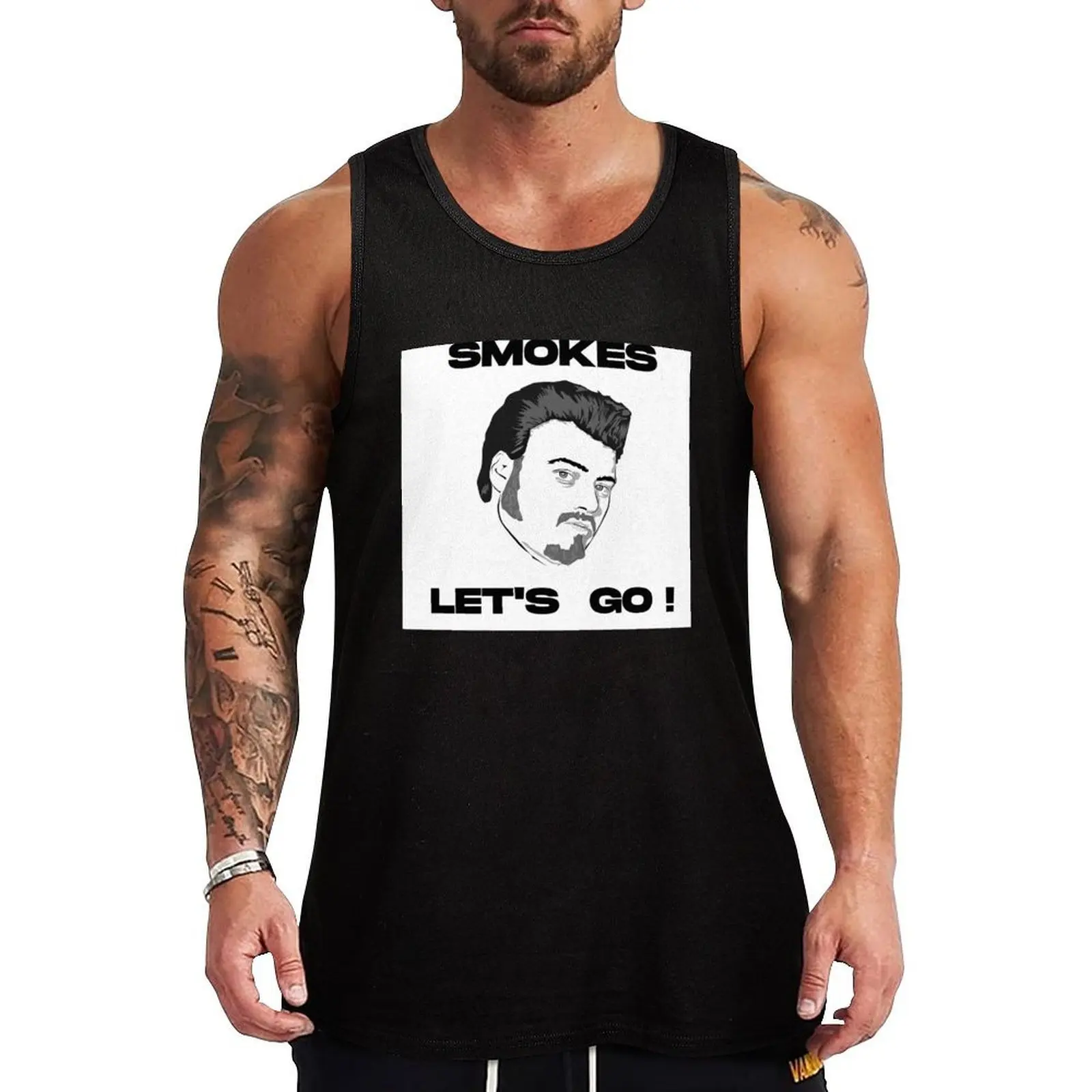 Smokes Let's Go Tank Top Solid Color Tank Top Regular Fit Comfort Undershirt