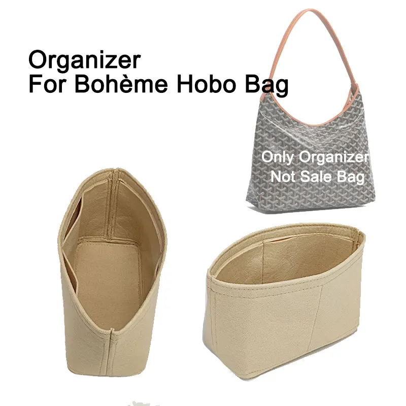 Handbag Inner Felt Liner Insert Organizer For BOHEME Hobo Shoulder Bag Storage Bag