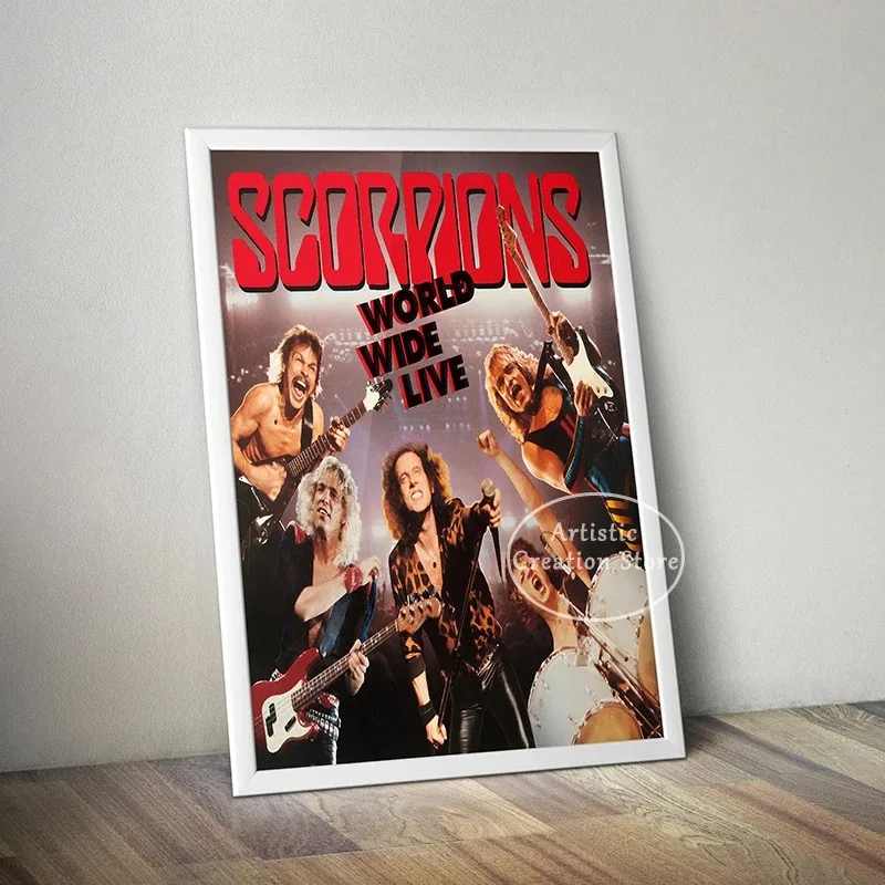 Scorpions Vintage Retro Rock Band Music Guitar Paper Poster Prints Canvas Painting Prints Wall Pictures Wall Art Bedroom Decor