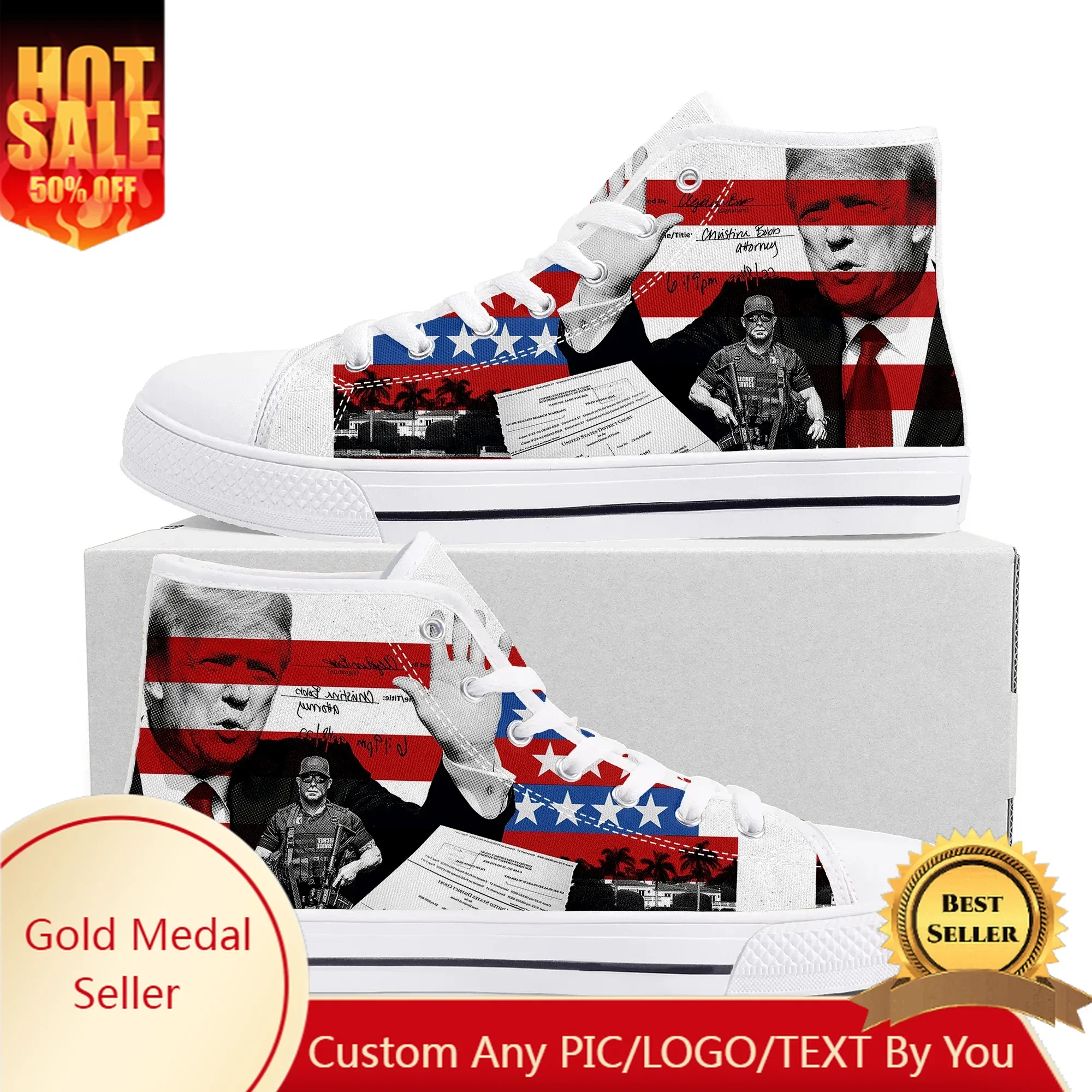 

Donald Trump Fight 2024 Make America GREAT AGAIN High Top Sneakers Mens Womens Teenager Canvas Sneaker Casual Customize Shoe