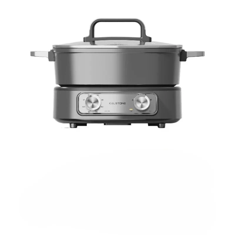 220V Multifunction Electric Hot Pot Split Cooker with Timer for Shabu and Grill