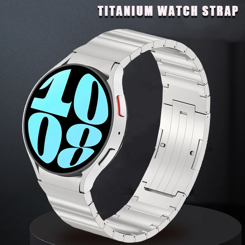 

No Gaps Titanium Metal Quick Fit Strap For Samsung Galaxy Watch 6 Classic 43mm 47mm 6/5/4 40mm 44mm 5Pro 45mm Curved End Band