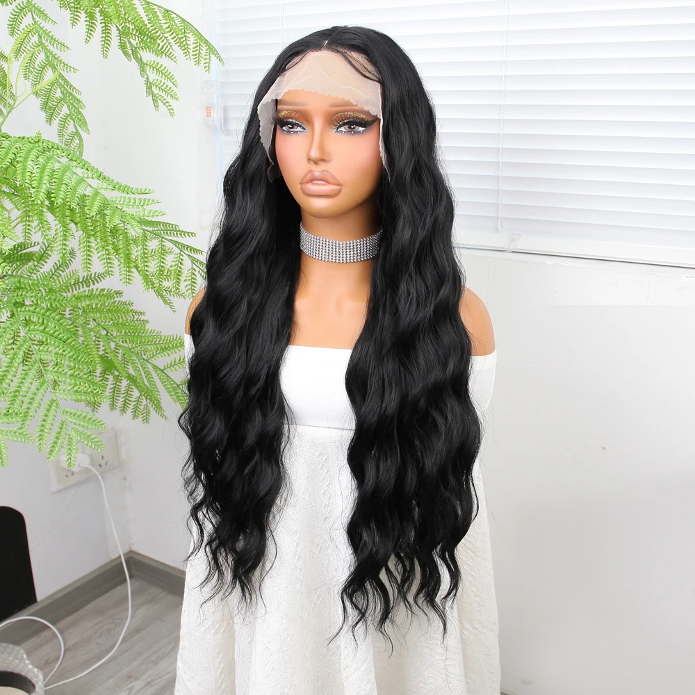 HZ الاصطناعية الدانتيل الجبهة الباروكات النساء شعري الطبيعي الاصطناعية الشعر الدانتيل شعر مستعار طويل قبل قطعها شعر الطفل تأثيري