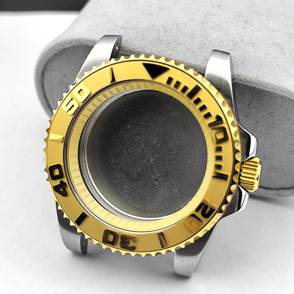 40,5mm Edelstahlgehäuse passend für NH35/NH36 Uhrwerk, Saphirglas, Ersatzteile, Zubehör, Silber, Schwarz, Roségold, Yacht-Uhrenbox – Detail 15