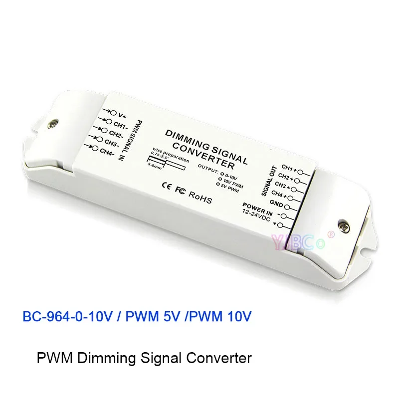 

12V-24V 4 CH LED PWM Dimming Signal Converter CV/CC PWM signal into the 0-10V analog signal/5V PWM/10V PWM signal Dimmer BC-964