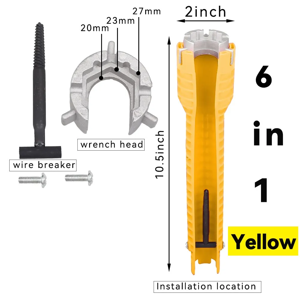 8 In 1 Wildwasserbahn Schlüssel Anti-rutsch Küche Waschbecken Reparatur Werkzeuge Bad Wasserhahn Montage Schlüssel Sanitär Installation Schlüssel – Detail 13