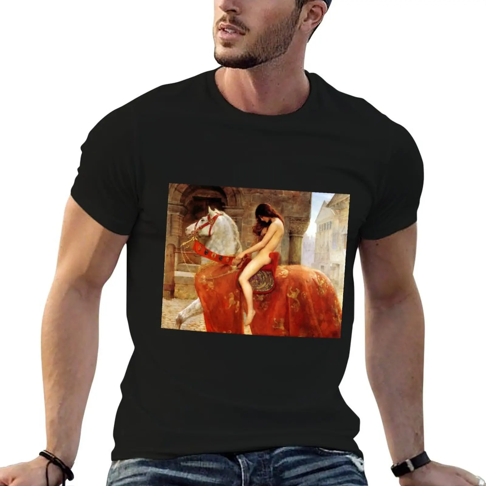 Camiseta Lady Godiva - John Collier 1897, camiseta de algodón para hombre, camiseta gráfica para hombre