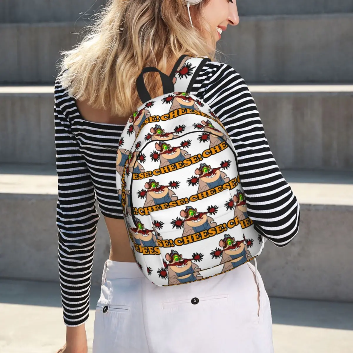 Monterey Jack Cheese Attack The Cartoon Chip N Dale Rangers Backpack BookBag School Bag Computer Shoulder Bags for Men Women