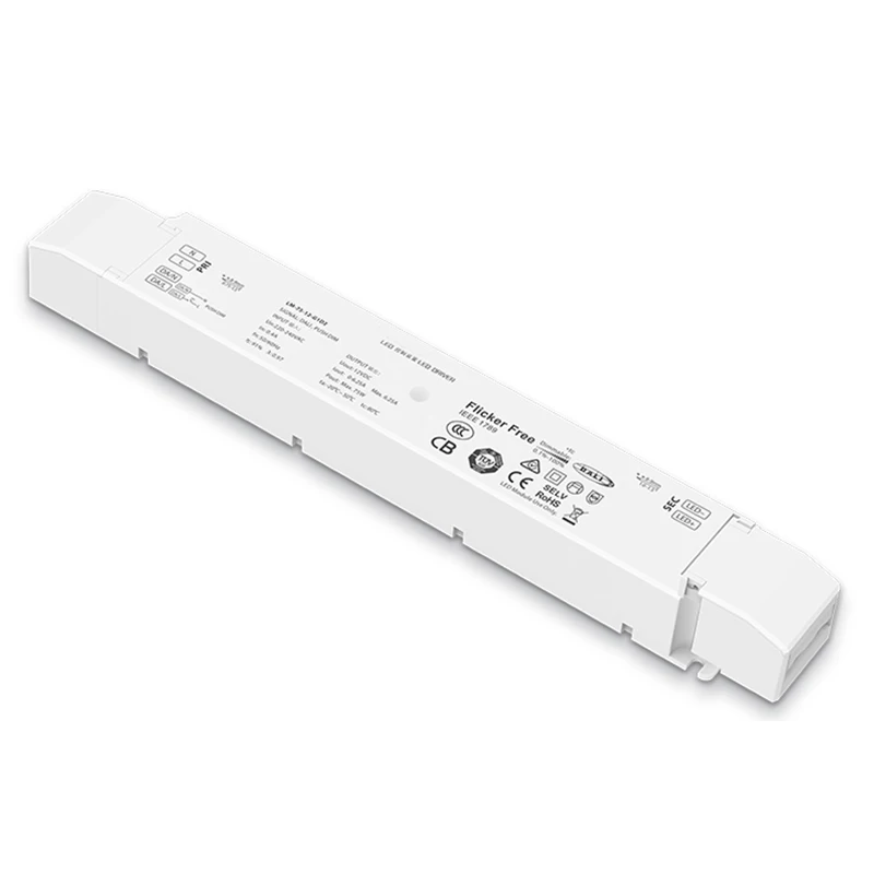 LTECH DALI Dimming Driver,AC 200V-240V Input;DC 12V 24V 75W Output; Push Dim Power Supply Dali-2 Driver Work with Dali Dimmer