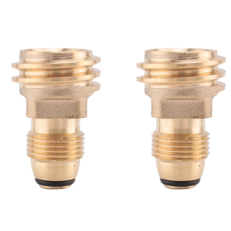 2Pcs Propane Gas Adapter Converts POL LP Tank Service Valve To QCC1/Type1 Outlet Brass Adapter Adapter