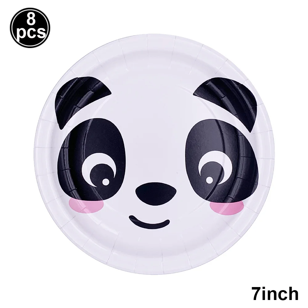 Panda Disposable Tableware Panda Plates Napkins Cups Birthday Party Supplies for Baby Shower Panda Party Birthday Decorations