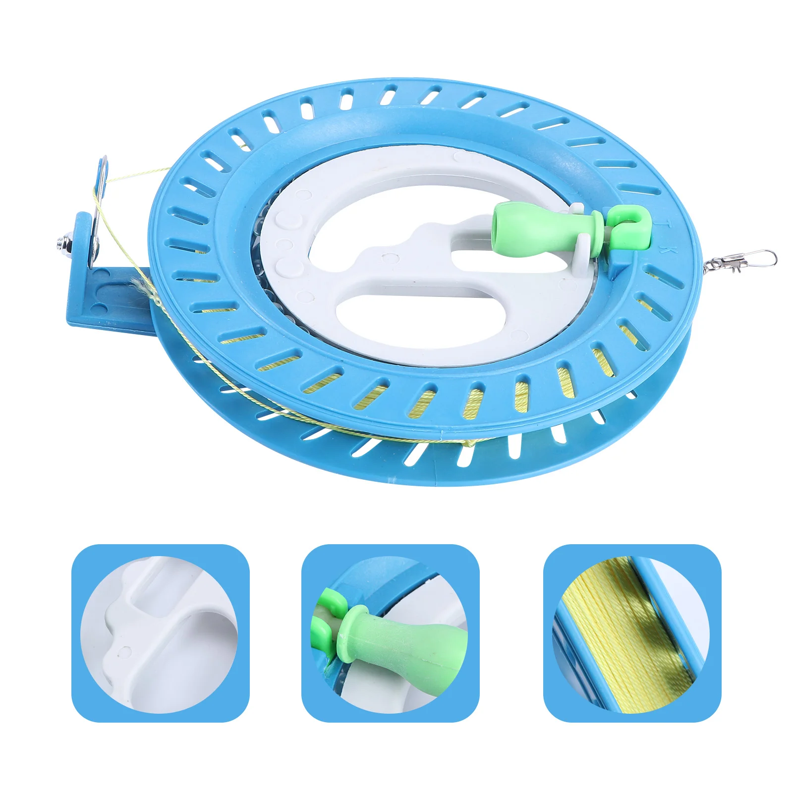 Enrouleur de ligne de cerf-volant pour l'extérieur, roue à main verrouillable, roulement d'arbre en ABS, poignée de ficelle de cerf-volant, 2 pièces