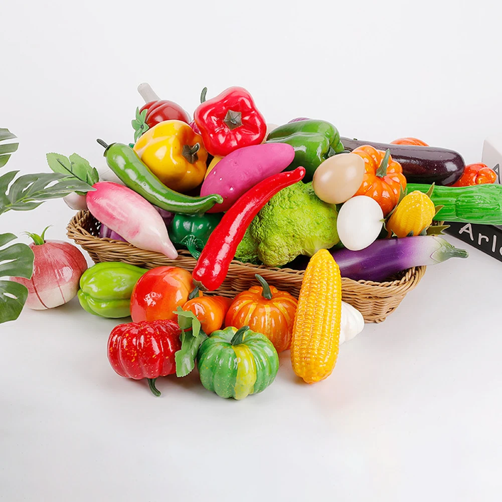 1Pc Simulated Vegetables Vegetable Pepper Small Pumpkin Garlic Young Children's Kitchen Toy Props Vegetable Model Home Decor